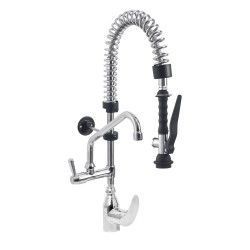 Douchette acier inox et robinet avec groupe mitigeur monocommande (Sortie MONO)
