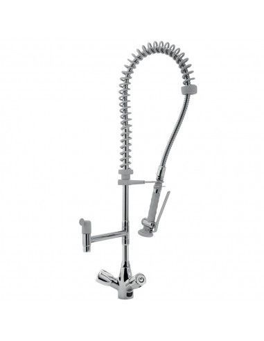 Douchette acier inox et robinet avec groupe mélangeur "Heavy-Duty" (Sortie MONO)