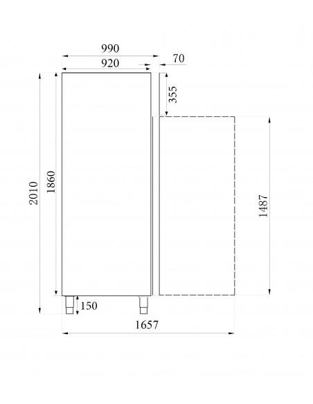Congélateur 737 litres en inox pour pâtisserie, 26x 600x800 mm, -18°/-22°C