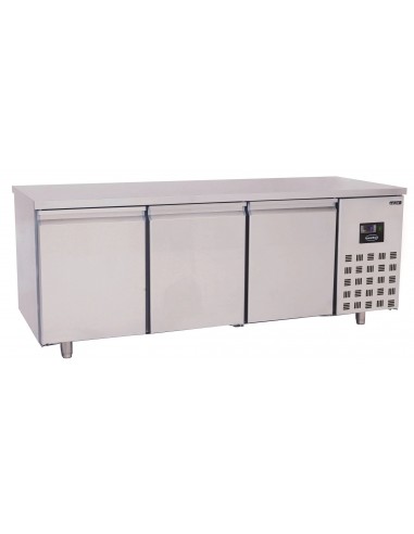 Table réfrigérée pâtisserie 3 portes 600x400 mm, plan en inox, -2°/+8°C
