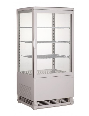Vitrine réfrigéré verticale de table avec 3 étagères, 68 litres, 0°/+12°C, couleur blanc
