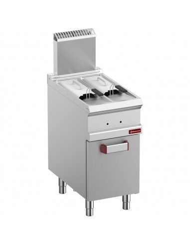 Friteuse gaz 2 cuves de 7 litres sur armoire