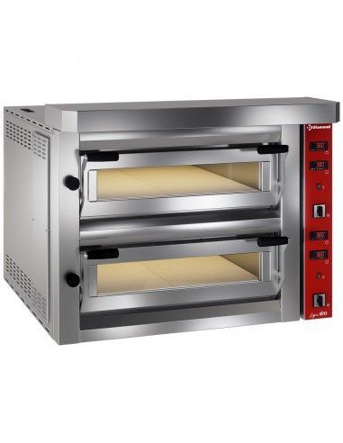 Four électrique à pizzas, 2x 4 pizzas 350mm - FULL pierre réfractaire