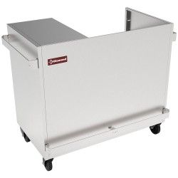 Meuble inox support vitrine VBE-211/N, sur roulettes