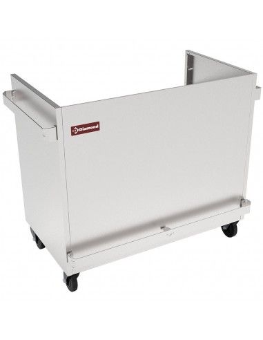 Meuble inox support vitrine VBE-311/N, sur roulettes
