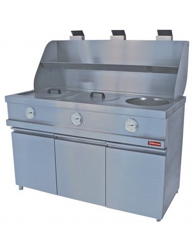 Friteuse gaz HEAVY DUTY, 3 cuves rondes, mécanique