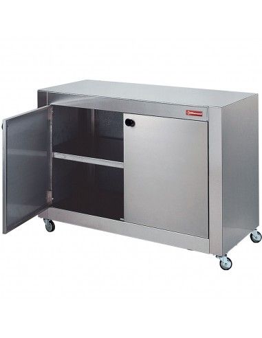 Armoire de support en inox, sur roues