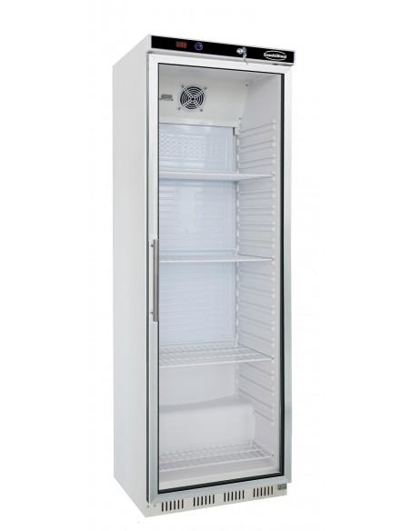 Réfrigérateur 350 litres vitré acier laqué blanc , +0°/+8°C