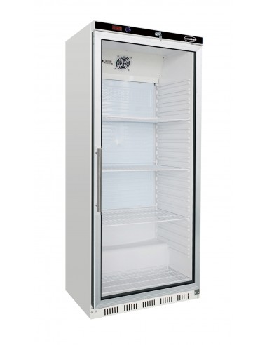 Réfrigérateur 570 litres vitré acier laqué blanc , +0°/+8°C