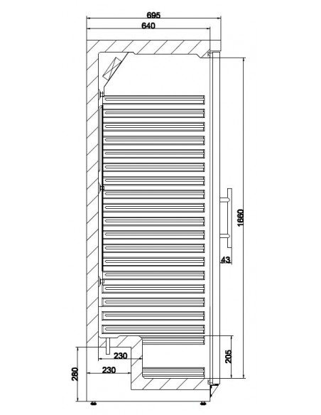 Réfrigérateur 570 litres vitré acier laqué blanc , +0°/+8°C