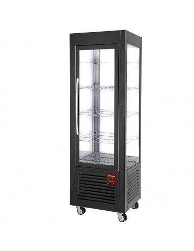 Vitrine panoramique, 5 grilles, 360 LT, Noire