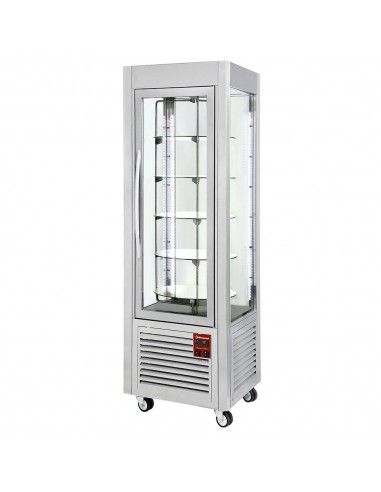 Vitrine panoramique, 5 plateaux tournants, 360 LT, inox.