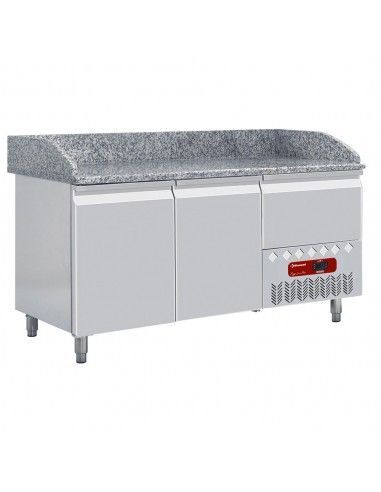 Table frigo 2 portes 600x400, 1 tiroir neutre (4x bacs 600x400)