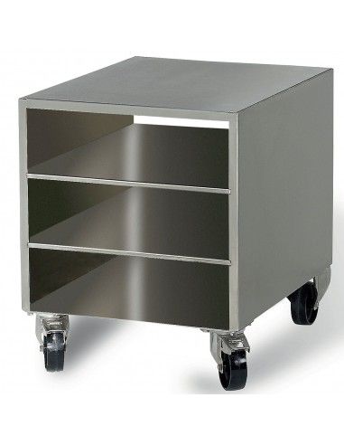 Meuble inox pour machine sous-vide, sur roues, démontable