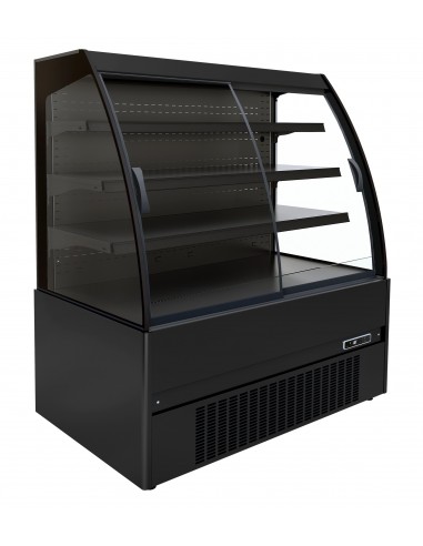 Comptoir réfrigéré ventilé avec 3 étagères, +2°/+4°C, L1935 mm - Self Service noir
