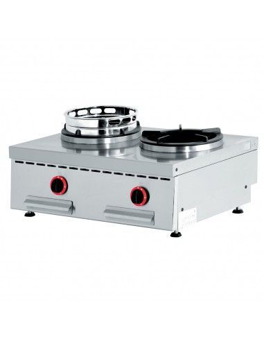 Feux wok gaz de table, 2 feux (2x 13 kW)