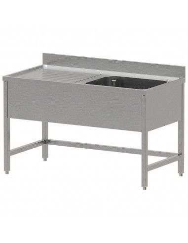 Plonge inox ECO 1 cuve égouttoir gauche, sans tablette inférieure
