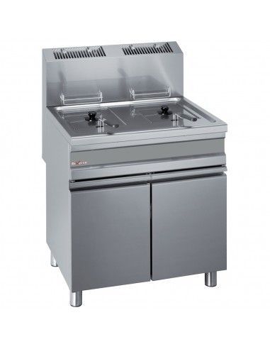Friteuse gaz 2 cuves 15 litres sur armoire
