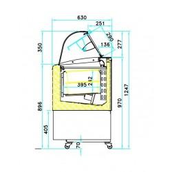 Vitrine à glace avec refrigeration , -14 / -16ºC, capacité 6+6x 5 litres 2