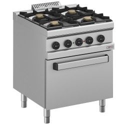 Fourneau gaz 4 feux, four électrique à convection GN 1/1