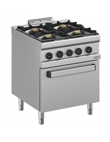 Fourneau gaz 4 feux, four électrique à convection GN 1/1
