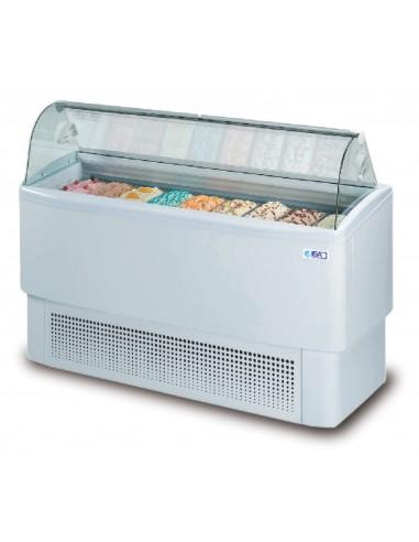 Vitrine à glace avec refrigeration , -14 / -16ºC, capacité 7+7x 5 litres