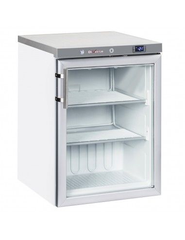 Congélateur statique, porte vitrée, 200 litres - Blanc