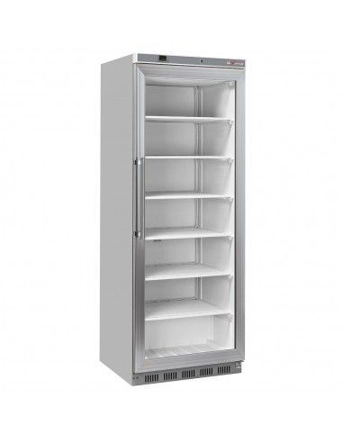Armoire congélateur, porte vitrée, statique, 400 litres - Acier inox