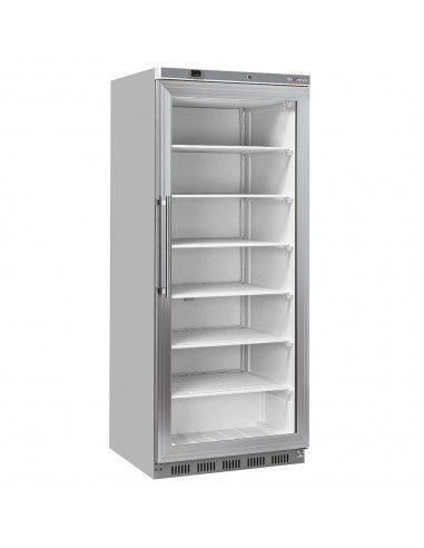 Armoire congélateur, porte vitrée, statique, 600 litres - Acier inox