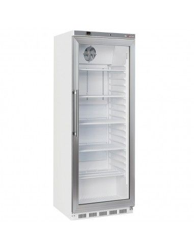Armoire frigorifique, porte vitrée, ventilée, 400 Litres - blanc