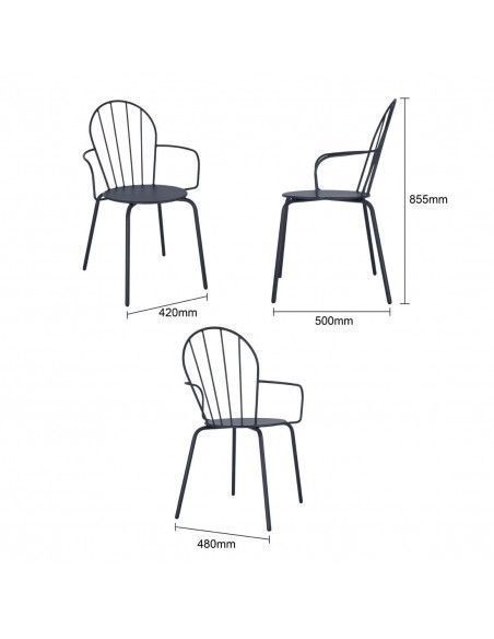 Fauteuils Bolero Adeline bleu ardoise (lot de 4)