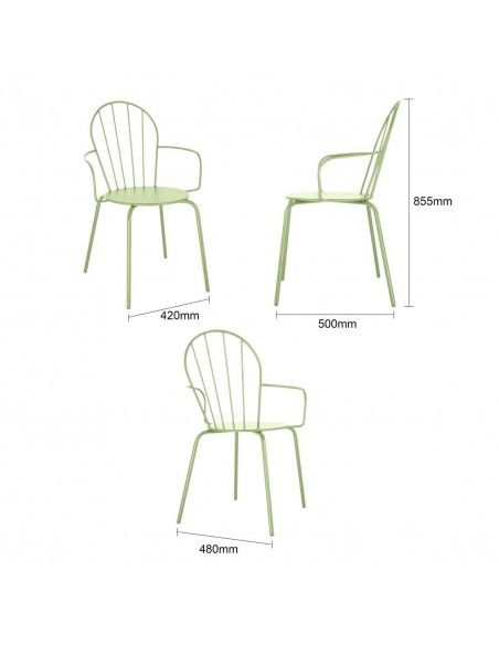 Fauteuils Bolero Adeline vert clair (lot de 4)