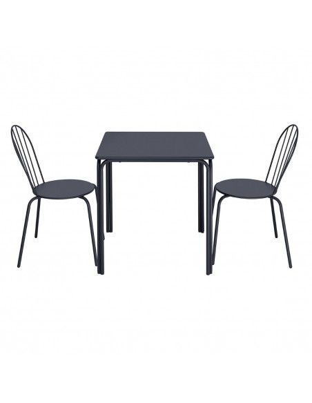 Chaises Bolero Adeline bleu ardoise (lot de 4)