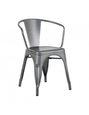 Bolero Bistro Curve Fauteuils Gunmetal (lot de 4)