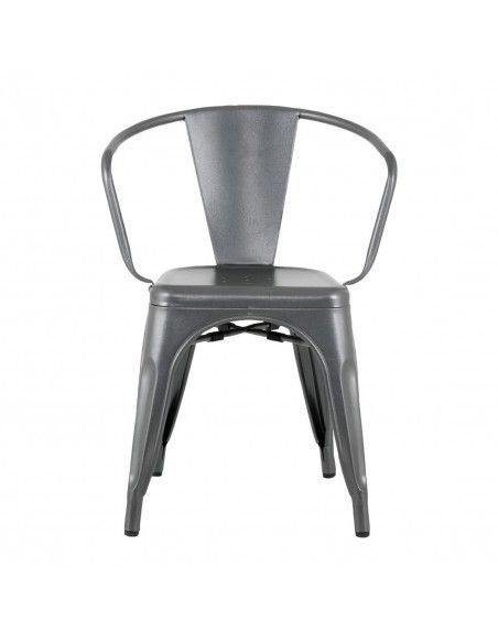 Bolero Bistro Curve Fauteuils Gunmetal (lot de 4)
