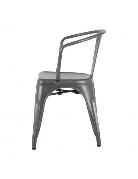 Bolero Bistro Curve Fauteuils Gunmetal (lot de 4)