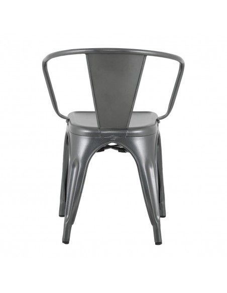 Bolero Bistro Curve Fauteuils Gunmetal (lot de 4)