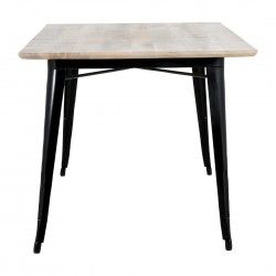 Table à manger avec plateau en bois de manguier lisse et piètement noir Bolero Bistro 1450 mm 2