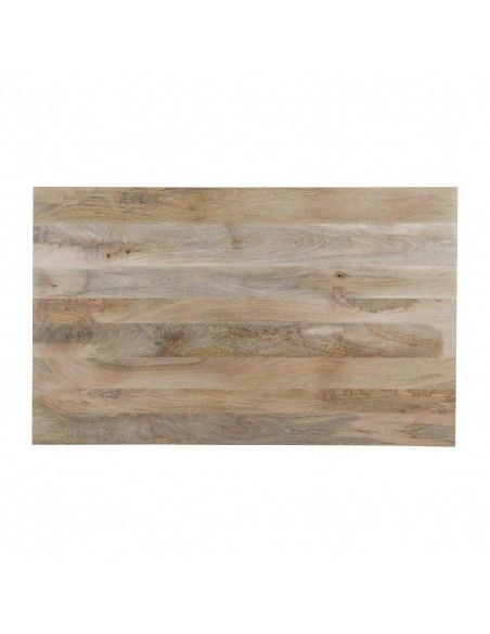 Table à manger avec plateau en bois de manguier lisse et piètement noir Bolero Bistro 1450 mm