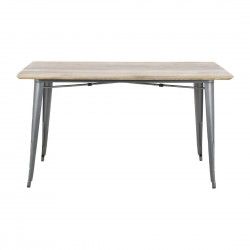 Table à manger avec plateau en bois de manguier lisse et piètement gris acier Bolero Bistro 1450 mm