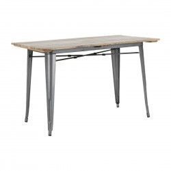 Table à manger à plateau à lattes en bois de manguier et piètement gris acier Bolero Bistro 1200 mm