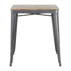 Table à manger à plateau à lattes en bois de manguier et piètement gris acier Bolero Bistro 650 mm 2