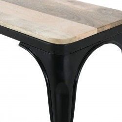 Banc d'intérieur avec assise en bois de manguier et cadre noir Bolero Bistro 1000 mm (lot de 2) 2