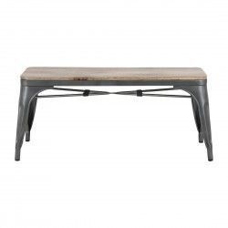 Banc d'intérieur avec assise en bois de manguier et cadre gris acier Bolero Bistro 1000 mm (lot de 2) 2