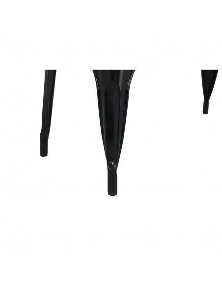 Banc d'intérieur à lattes en bois de manguier et cadre noir Bolero Bistro 850 mm (lot de 2)