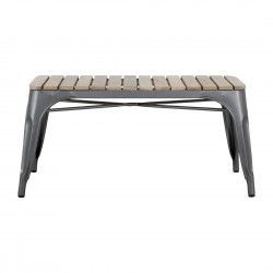 Banc d'intérieur à lattes en bois de manguier et cadre gris acier Bolero Bistro 850 mm (lot de 2) 2