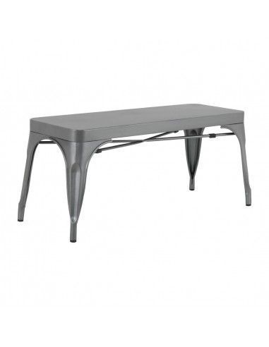 Bancs en métal gris acier Bolero Bistro 1000 mm (lot de 2)