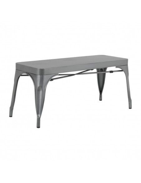Bancs en métal gris acier Bolero Bistro 1000 mm (lot de 2)