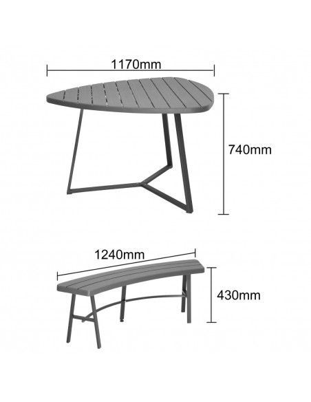 Table de pique-nique avec bancs Bolero Valletta