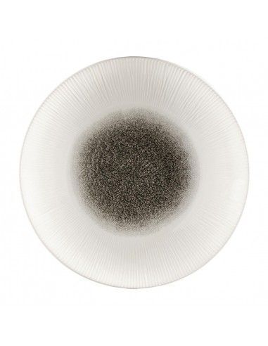 Assiettes creuses Churchill Bamboo centre imprimé quartz noir 281mm (lot de 12)